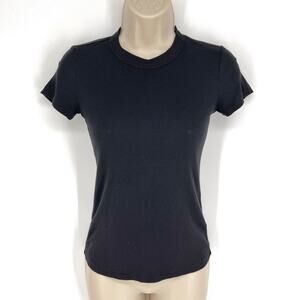 Cotton Citizen NEW Women's Verona Ribbed Tee Short Sleeve Size XS Black Stretch
